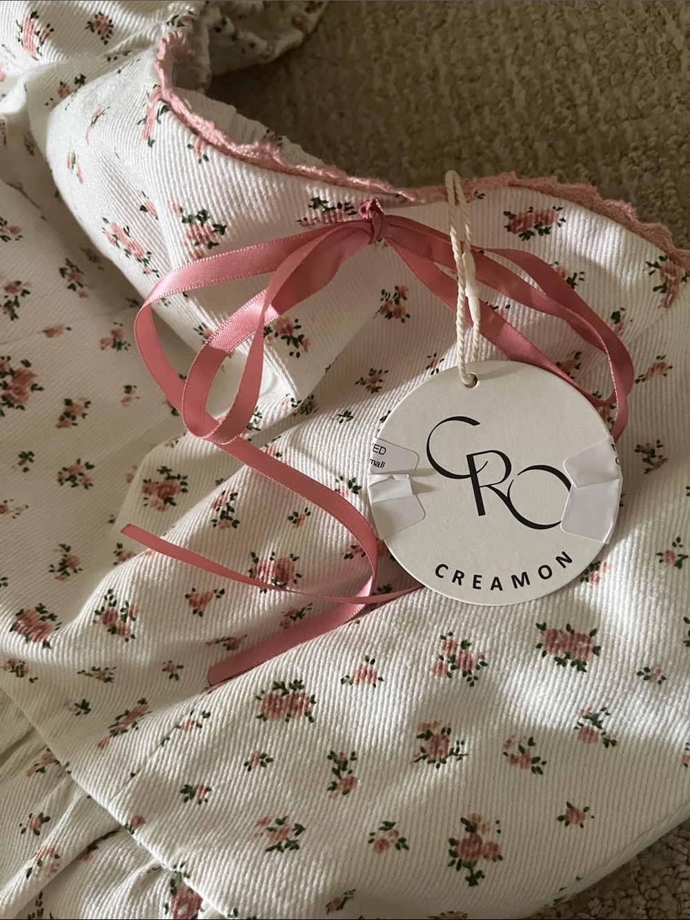 Worth Collective Square Neck White Midi Dress with Pink Floral Detail S NWT - Picture 5 of 7